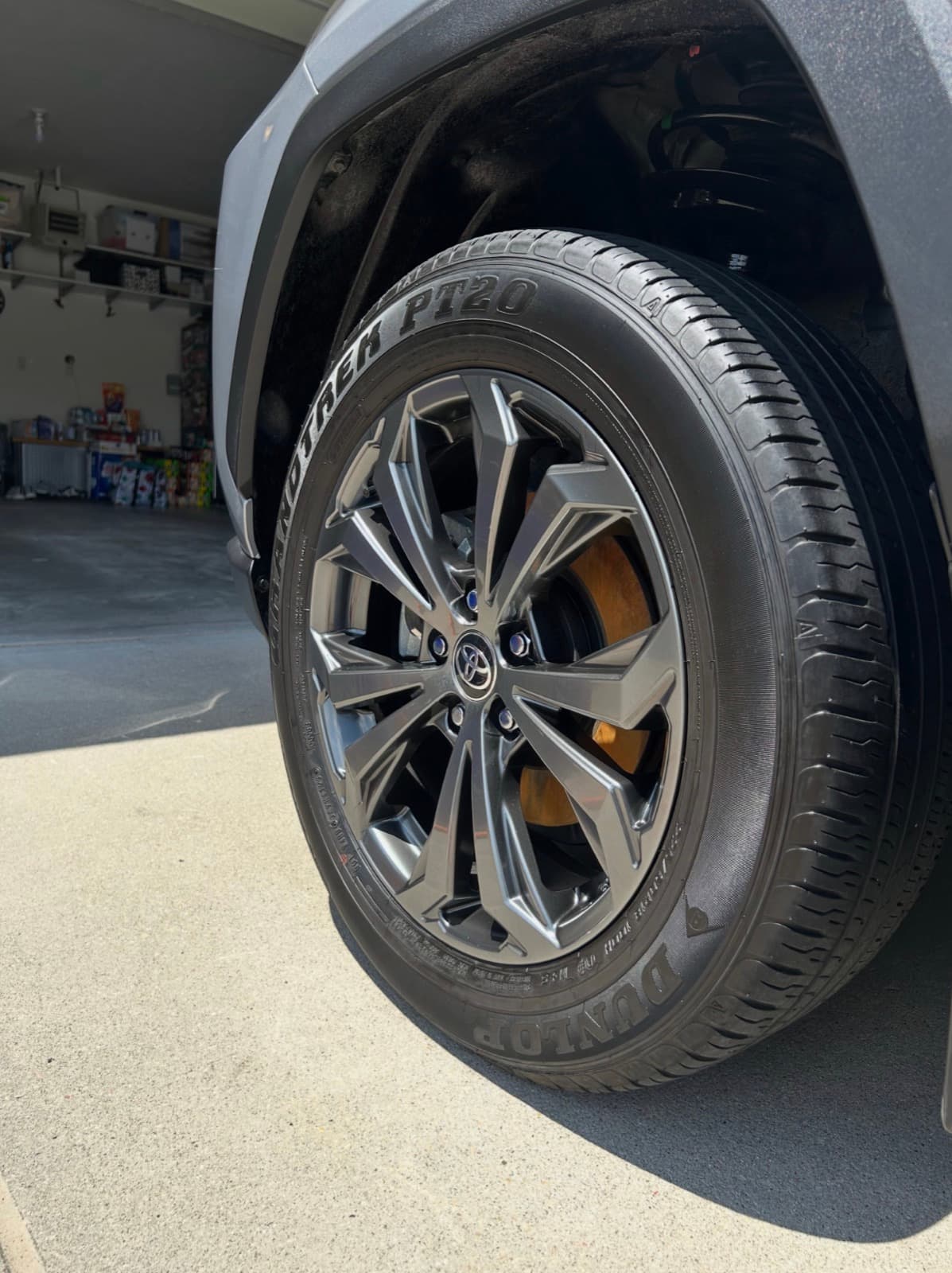 Detailed alloy wheel and tire after exterior wash and decon